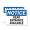 Signmission Rear Entrance Available, 5 in W x Rectangle, Vinyl Decal OS-2PACK-NS-D-35-L-17989 - alternate 1